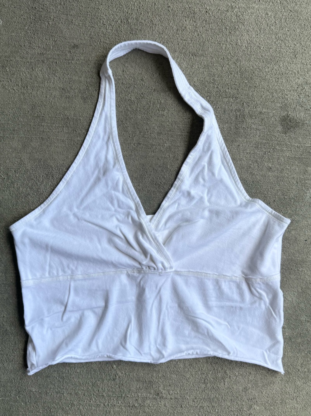 Pilcro White Cotton Halter Bralette Top - Size L